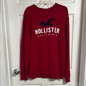 Hollister Men's Bold Red Crewneck Sweater
